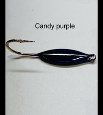 Candy Purple, Crappie Fishing Spoons, dock ice fishing, 6 Per Pack, 1/32 oz