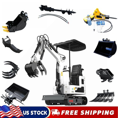 #ad FREE SHIP unloading 1Ton Mini Excavator Bamp;S EPA Engine With 11 attachments $6639.01