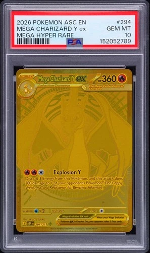 2026 POKEMON ASC EN-ASCENDED HEROES MEGA HYPER RARE MEGA CHARIZARD Y EX PSA 10