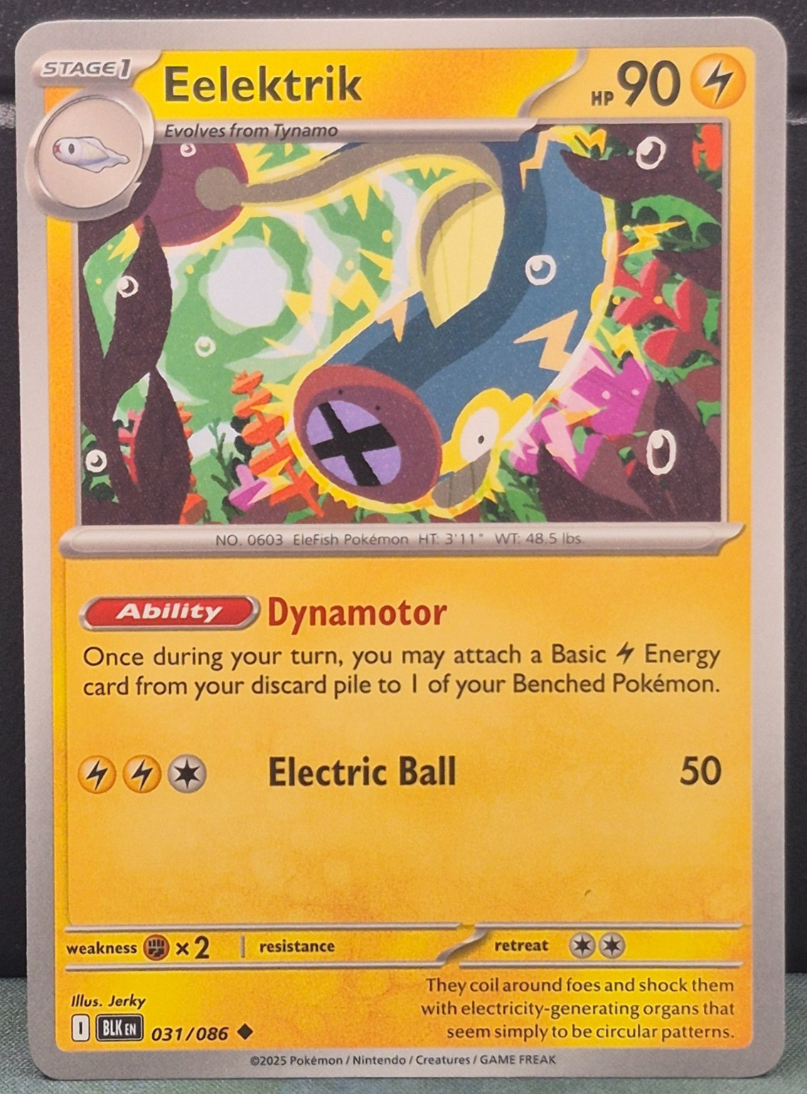 Eelektrik 031/086 Black Bolt Scarlet Violet Pokemon Near Mint Card Game TCG NM