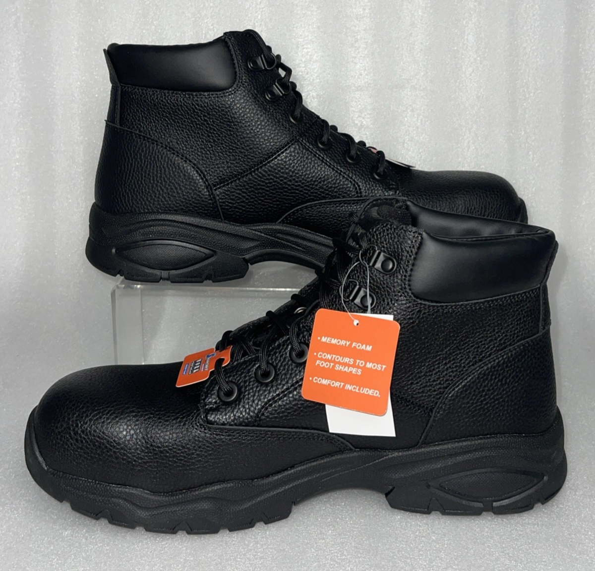 S Sport By Skechers Elton Black Steel Toe Leather Work Boots Men\'s Size 12 Skechers Men main image 4