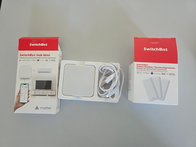 SwitchBot Hub Mini - Weiss Matter enabled + 3 Thermometer Alexa tauglich