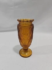 Vintage Tiara by Indiana Glass Tooth Pick Holder Amber Sandwich 3 3/4" Tall