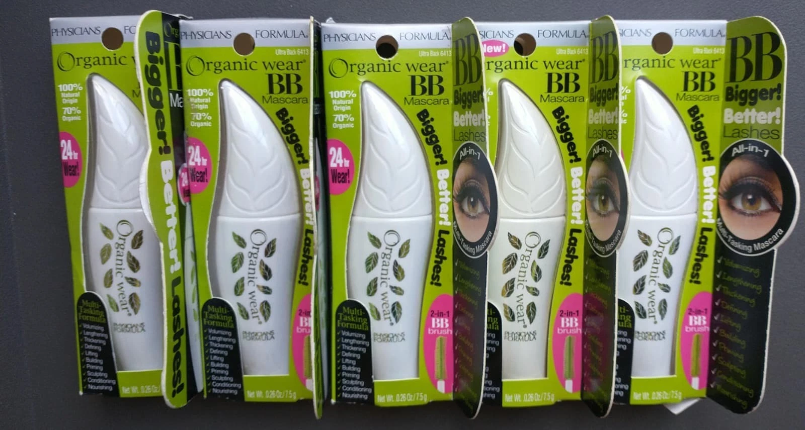 5 Physicians Formula Organic Wear BB Mascara Ultra Black #6413 24hr All-In-One