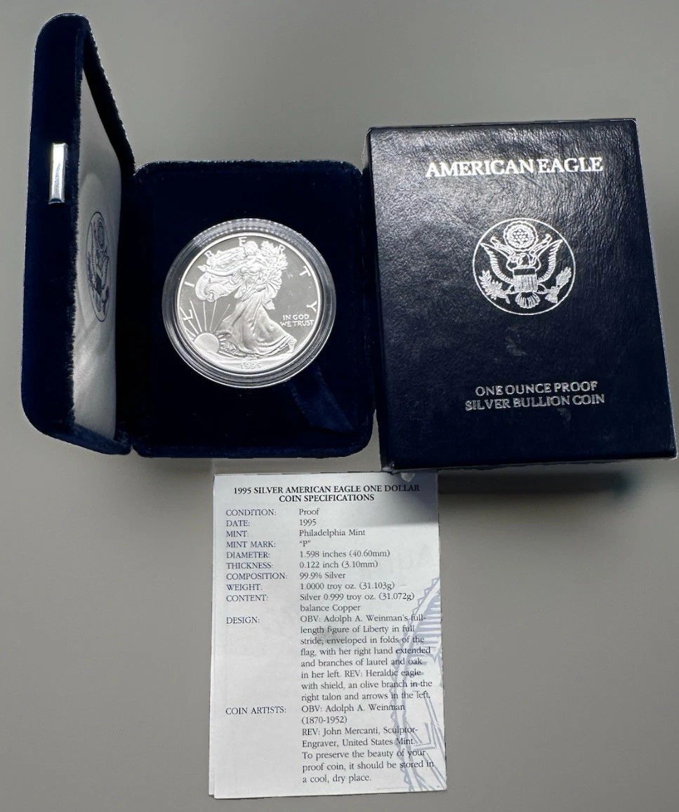 American Eagle Uncertified 1995 Silver Bullion Coins for sale | eBay