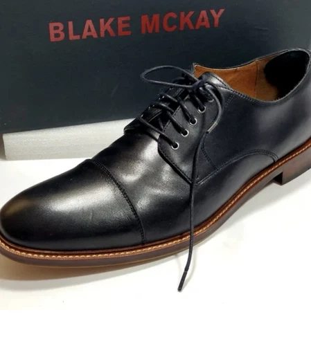 CLARKS Oxford Blake McKay T9 in pelle con punta a cappuccio colore nero nuove con scatola