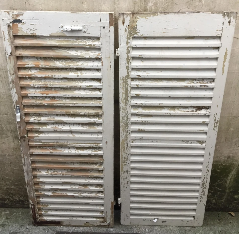 Volets persienne en bois H : 150,5 cm - l : 60cm - ep : 3 cm - Photo 2/4