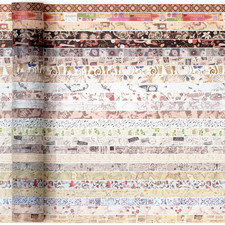 Vintage Washi Tape Pack 50 Rolls Retro Printed Masking Tape Antique Patterns ...