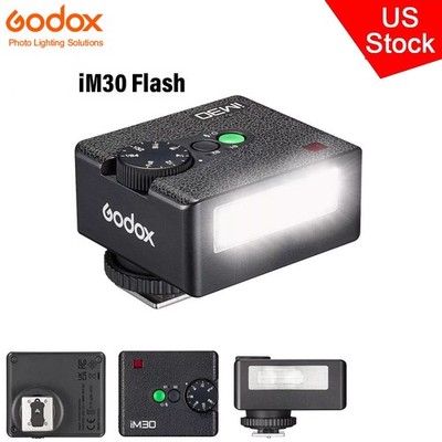 US Godox iM30 Mini Pocket Flash Light Speedlite for Canon Fuji Nikon Sony Camera