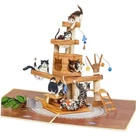 Pop Up Card, 5x7 Inch 3D Greeting Card, Funny Cats Design for Cat Cat Tree