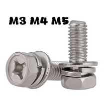 Sechskant Schrauben Kreuzschlitz Scheibe Federringe en Kit M3 M4 M5 Edelstahl A2