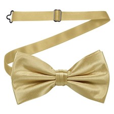 Mens Neck Bow Tie Plain Adjustable Pre Tied Wedding Birthday Fancy Dress Party