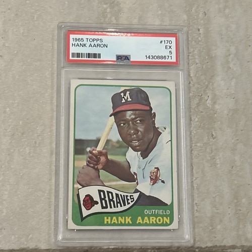 1965 Topps #170 HANK AARON PSA 5  Milwaukee Braves HOF Freshly Slabbed