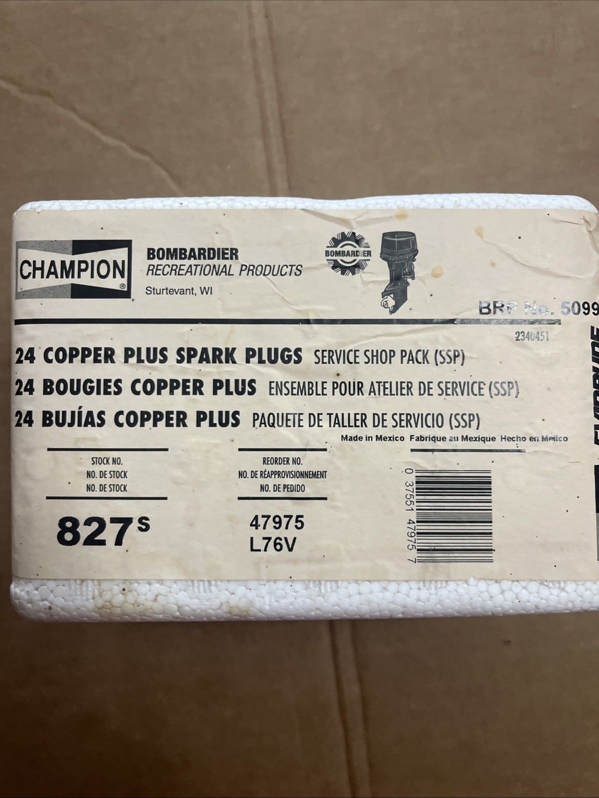 Mercury-Mercruiser  827S Champion L76V Spark Plug SHOP PACK 24 BIN FREE SHIPPING