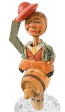 Rare Mechanical Wood Bar Wine Bottle Stopper Cork Beer Keg Salzburg See VIDEO