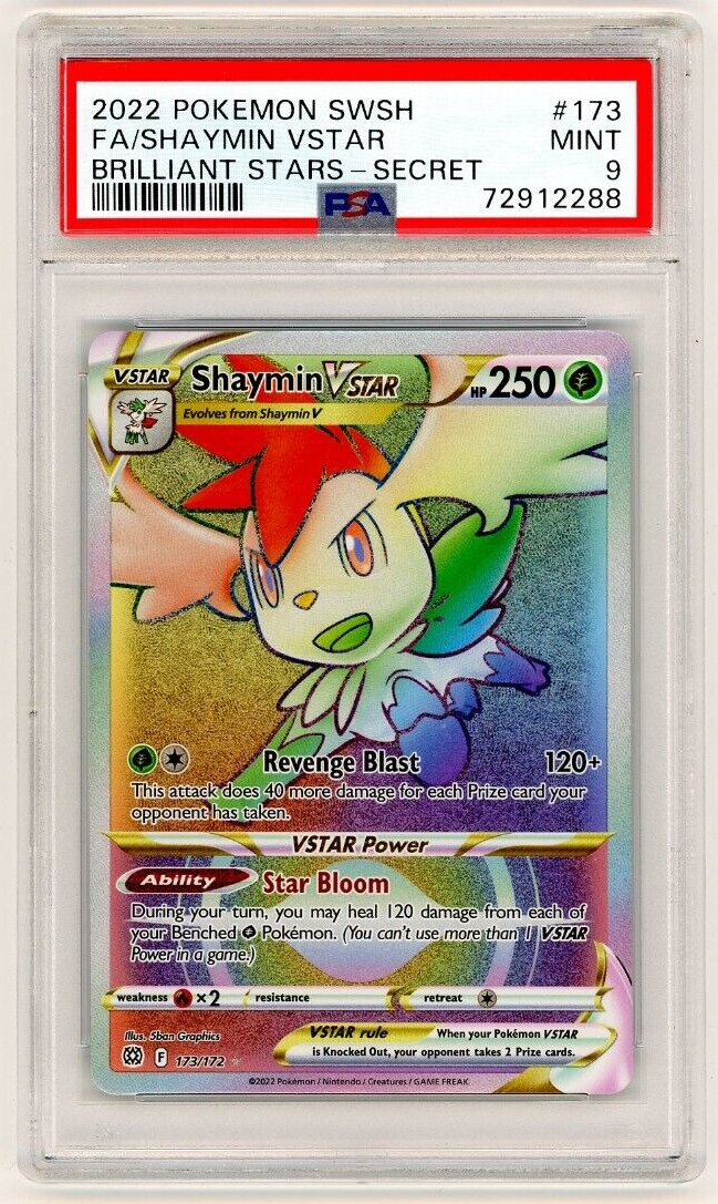 pokémon trading card games shaymin vstar premium collection 2022 Pokemon SWSH Brilliant Stars Secret #173 FA PSA 9 MINT If any of your Pokmon are in danger of being Knocked Out Pokemon TCG: Shaymin VSTAR Premium