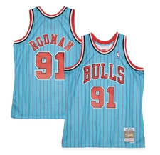 Chicago Bulls Mitchell Ness Dennis Rodman NBA Swingman Blue Jersey Men sz XL New