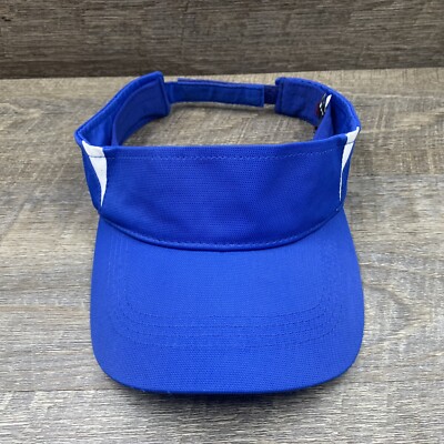 BLANK Blue White Sun Visor Hat Cap ADJUSTABLE Adult by Sport Tek