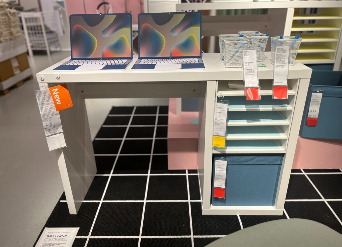 New IKEA KALLAX White Desk 111x39 cm (43 ¾x15 ⅜ 