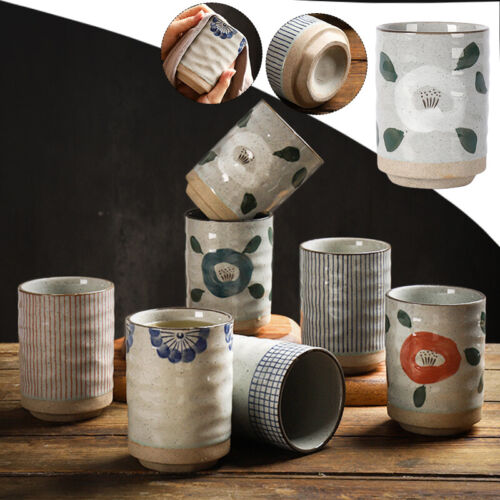1X Vintage Japanese Style Ceramic Mugs 300ml Tea Wine Sushi Sake Cup Travel Gift - Afbeelding 1 van 25