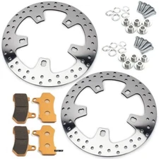 Enforcer 11.8" Front Brake Rotors Pads Bolts for Harley Touring Road King 09-24