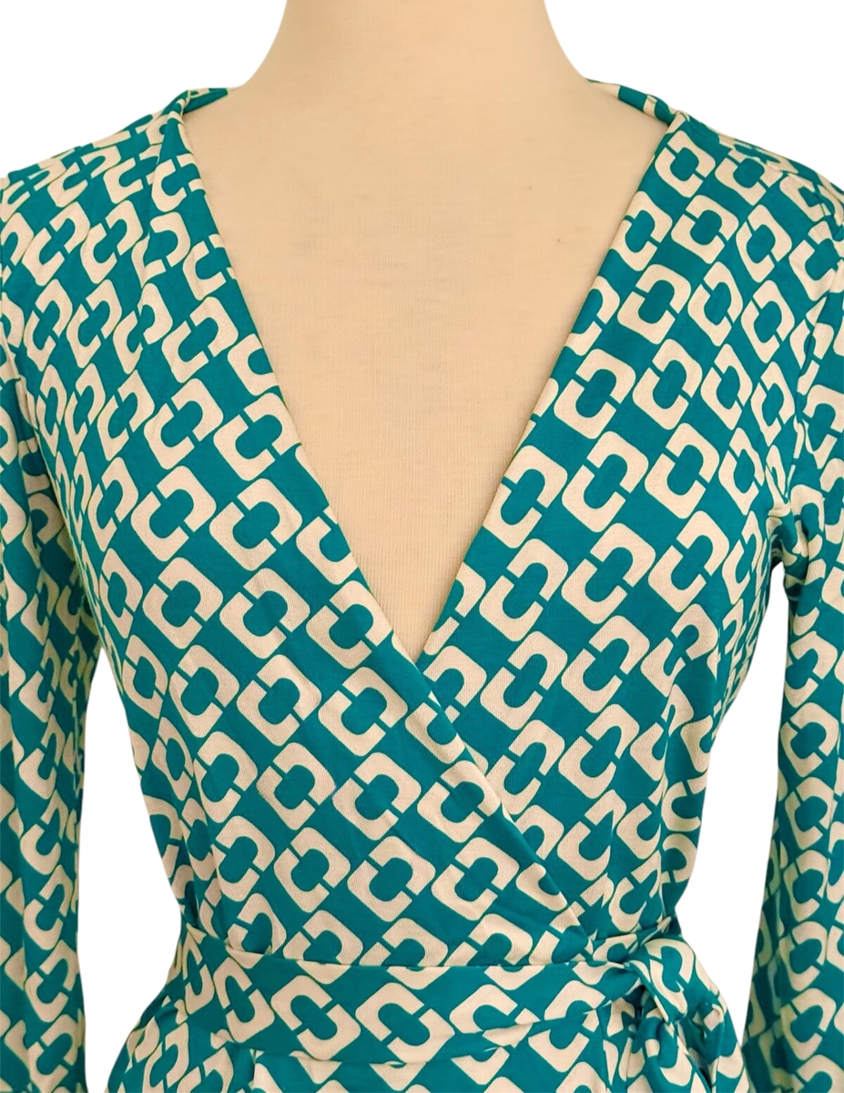 Diane Von Furstenberg DVF New Julian Two Teal Chain Link