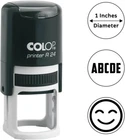 Customize with Initial or Smiley or Logo-Round self Inking Stamp-R24-1" BLACK