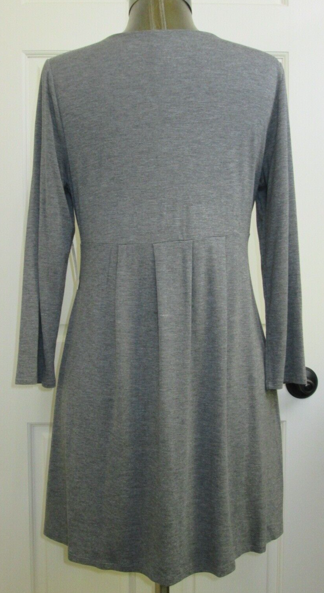 somaです NWT Soma Gray V-Neck Shirt Dress Womens Size M Chest 36 3/4