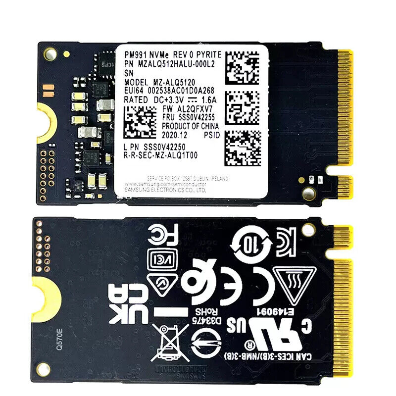 Samsung PM991 512GB M2 2242 PCIe NVMe SSD Solid State Drive Free