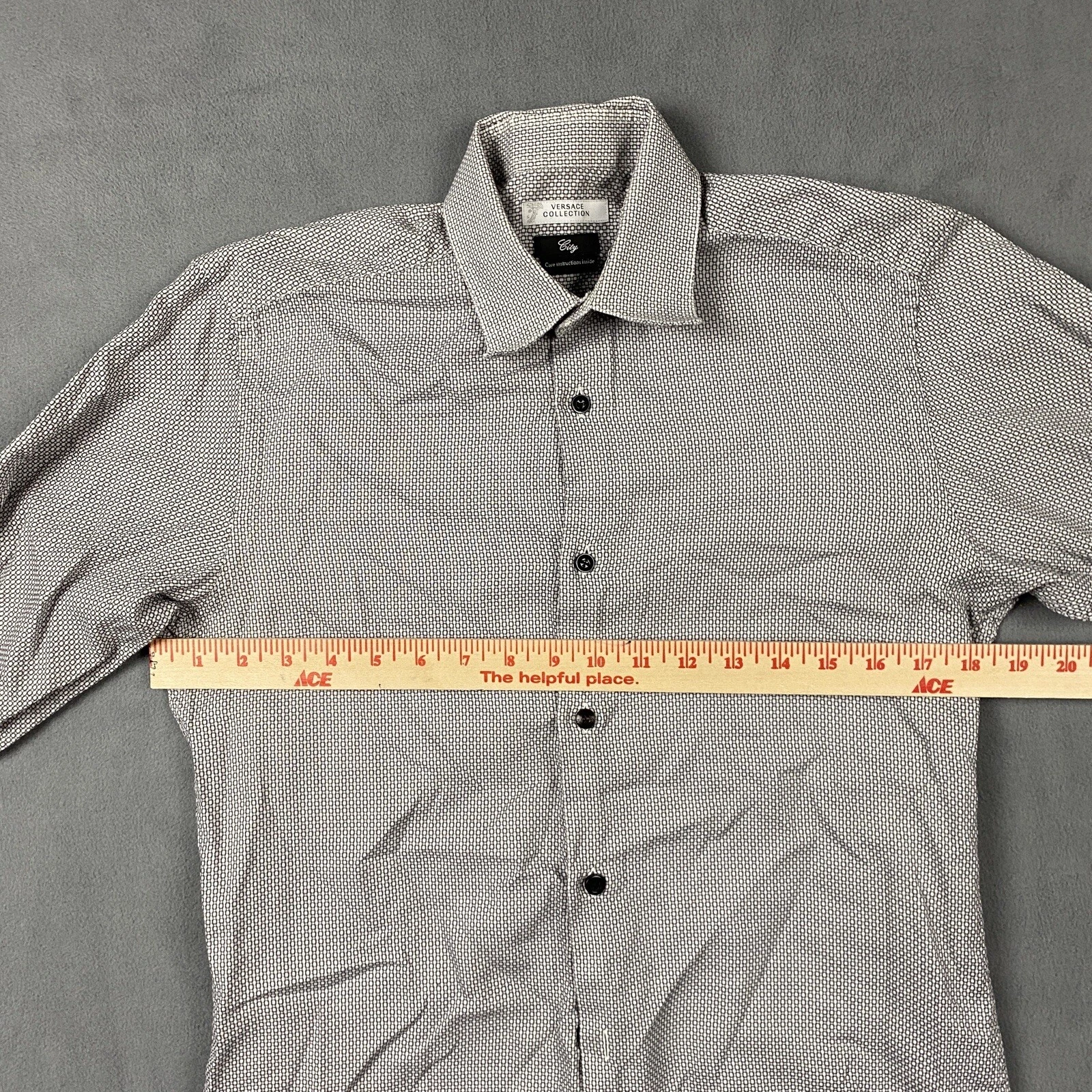 Camicia abito Versace Collection City da uomo 39 maniche lunghe cotone abbottonato