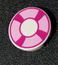 LEGO 14769 2x2 Round Tile Life Preserver Water White Pink 