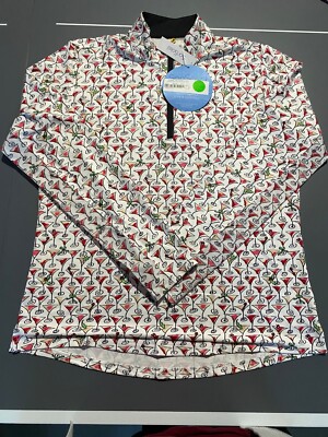 NWT WOMEN'S SAN SOLEIL PULLOVER, SIZE: 2XL, COLOR: WHITE/MARTINI PRINT (K8.23)