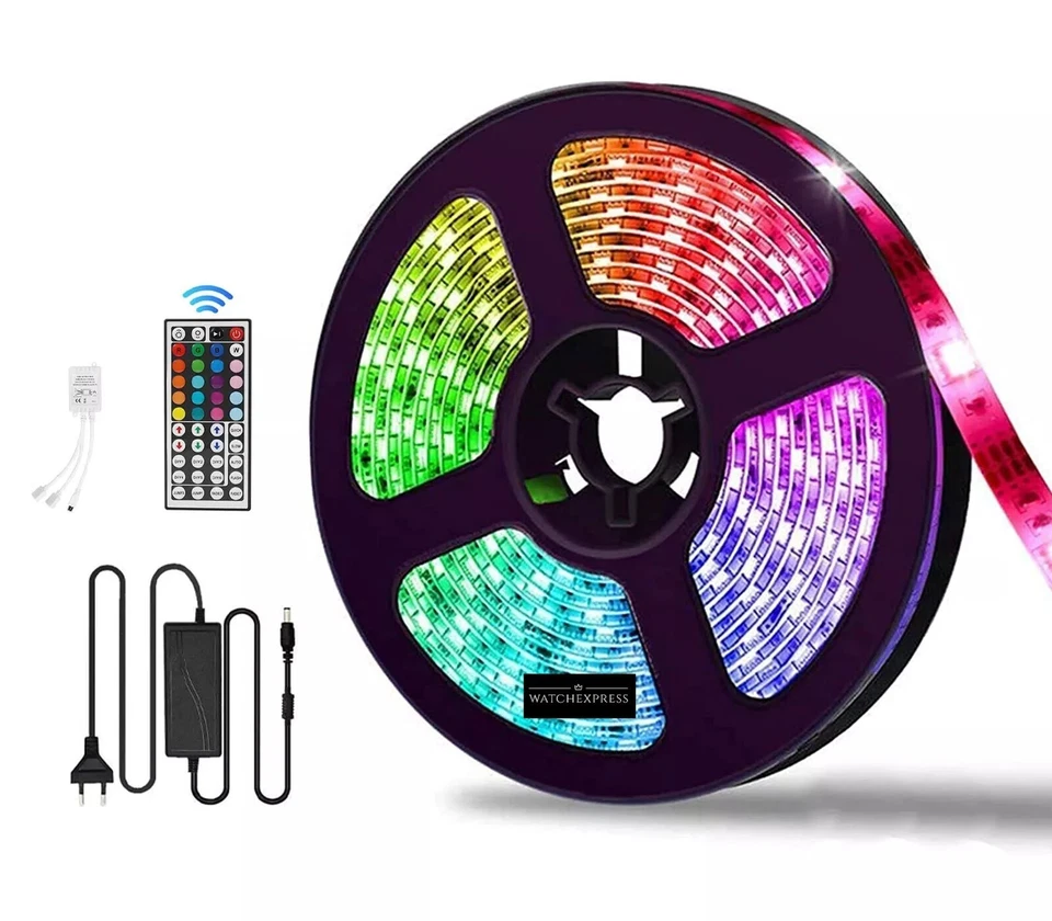 "Striscia LED RGB Multicolore 5M, Impermeabile, Telecomando, Decorazione Casa" - Immagine 3 di 4