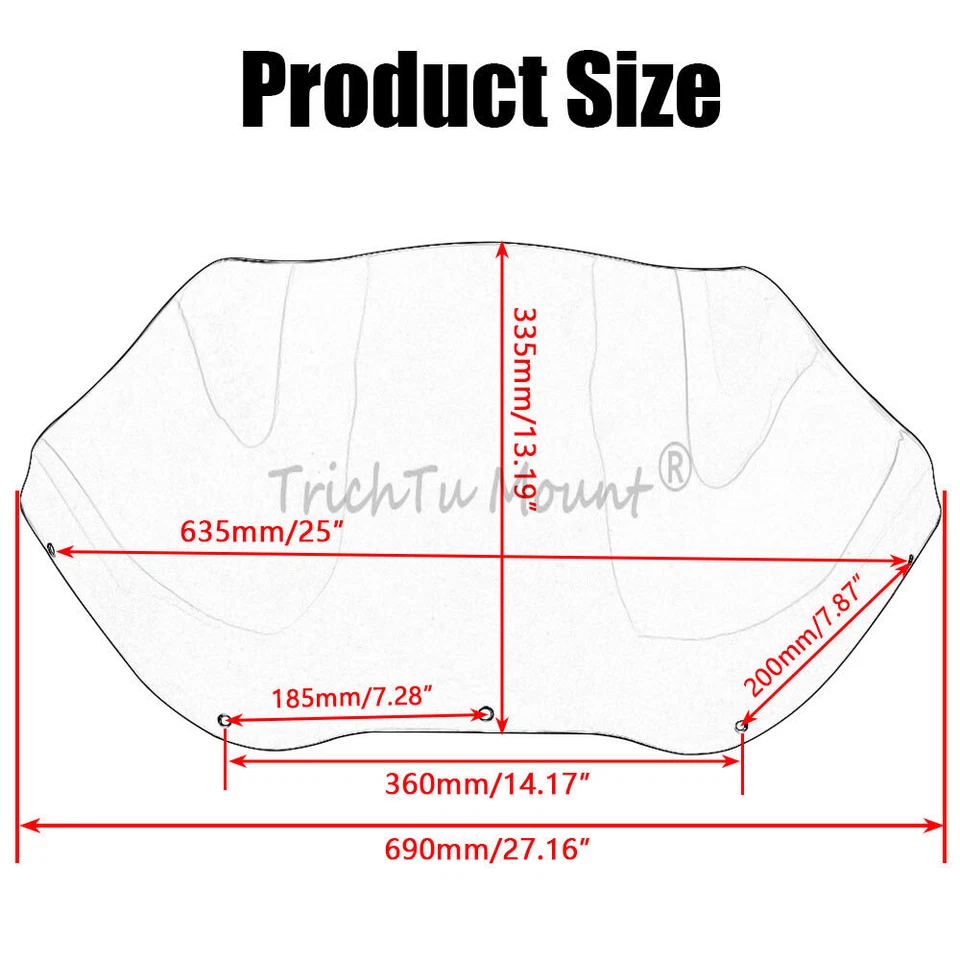 13-дюймовый дымчатый экран на лобовое стекло для Harley Touring Road Glide CVO FLTR Ultra 96-13 - Изображение 2 из 4