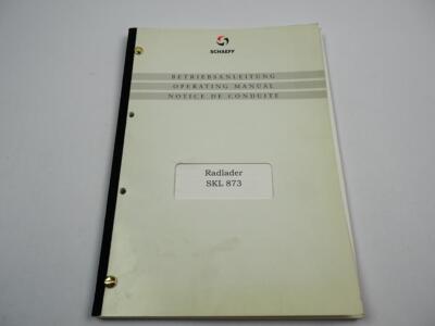 Schaeff SKL 873 Radlader Betriebsanleitung 1999
