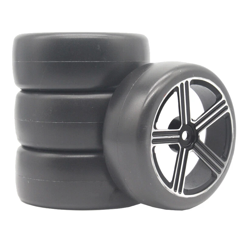 65mm Rubber Tire Metal Wheel Rim 12mm Hex for Wltoys 144001 HSP Kyosho Tamiya D4 - Image 3 of 4