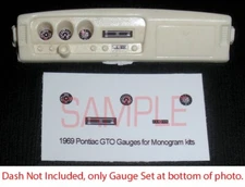 1969 PONTIAC GTO GAUGE FACES for 1/24 scale REVELL MONOGRAM kits—PLEASE READ