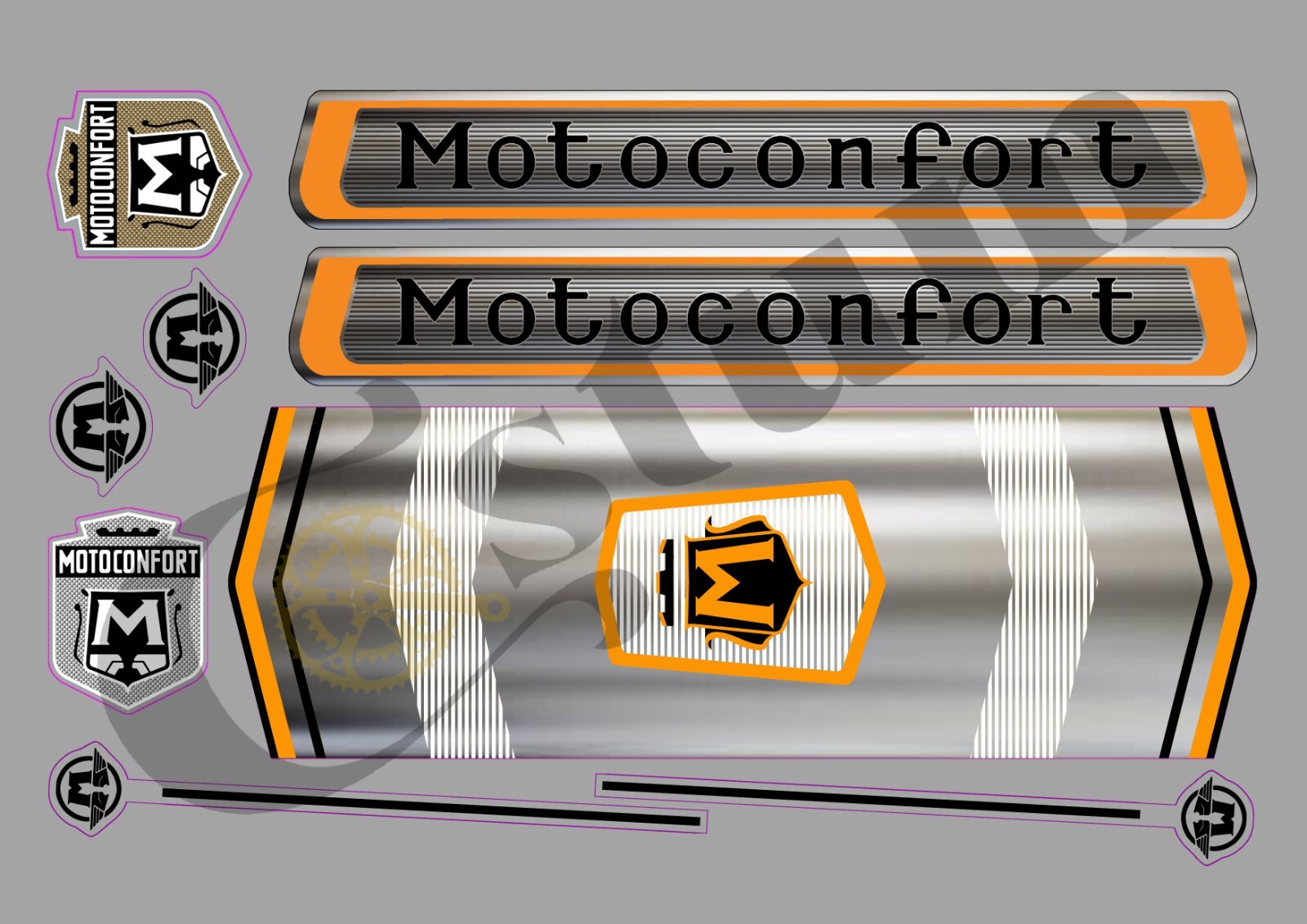 Autocollants vélo Motoconfort MOTOC403 stickers cadre bicyclette ancienne