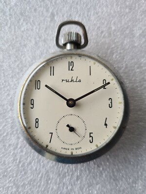 RUHLA TASCHENUHR DDR FABRIKAT  POCKET WATCH  3-3