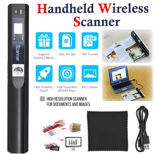 900DPI Digital Handyscan Wireless Portable Mobile A4 Photo & Document Scanner - Picture 1 of 11