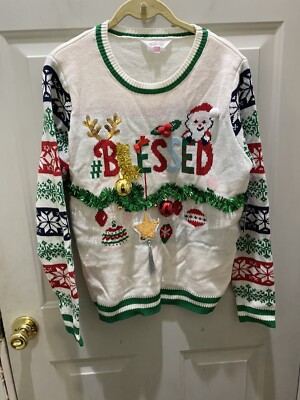 New!Never Worn!No Boundaries Blessed Christmas Sweater