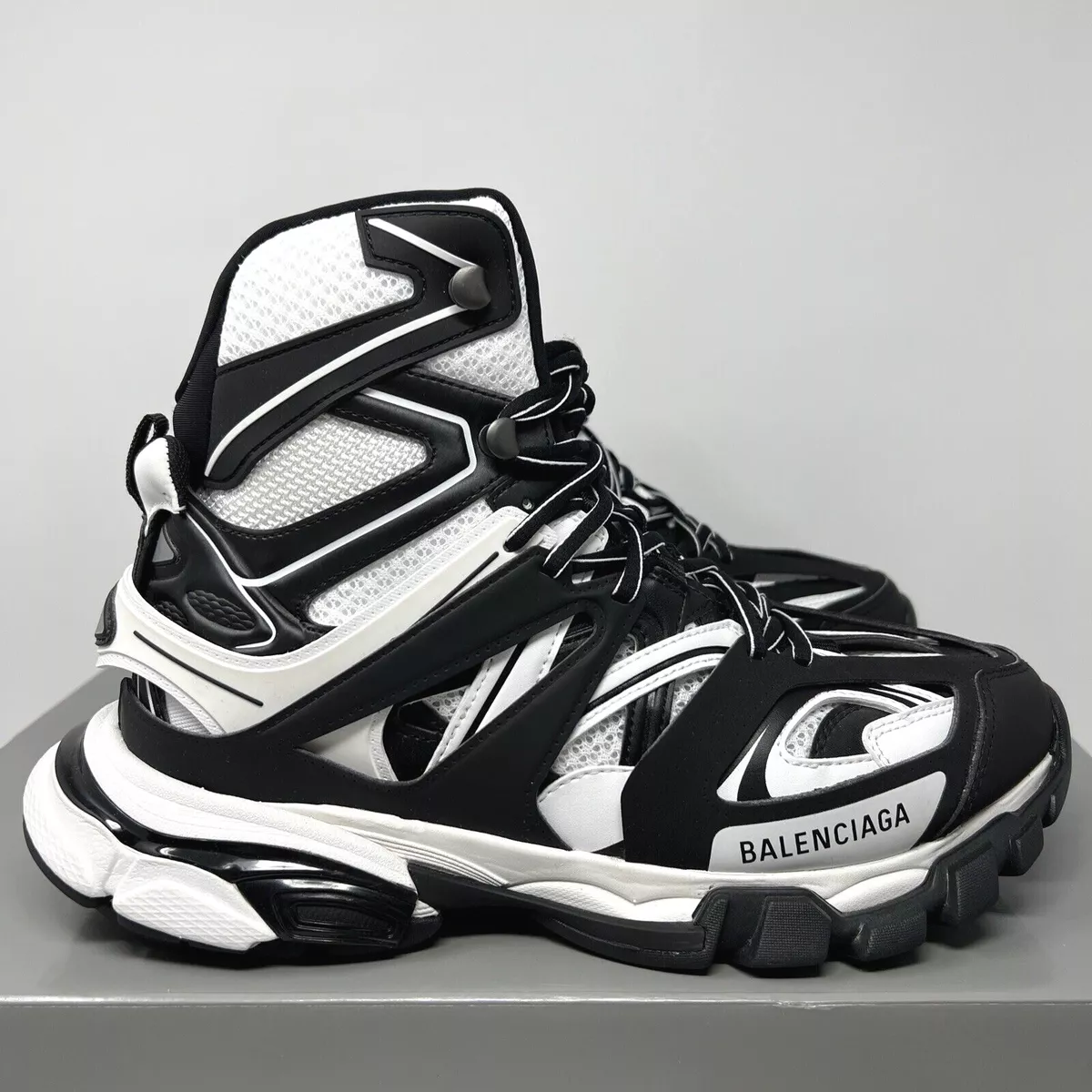 Balenciaga Track Hike Caged Men's High Sneakers Size 41 EU / 8 US White Black