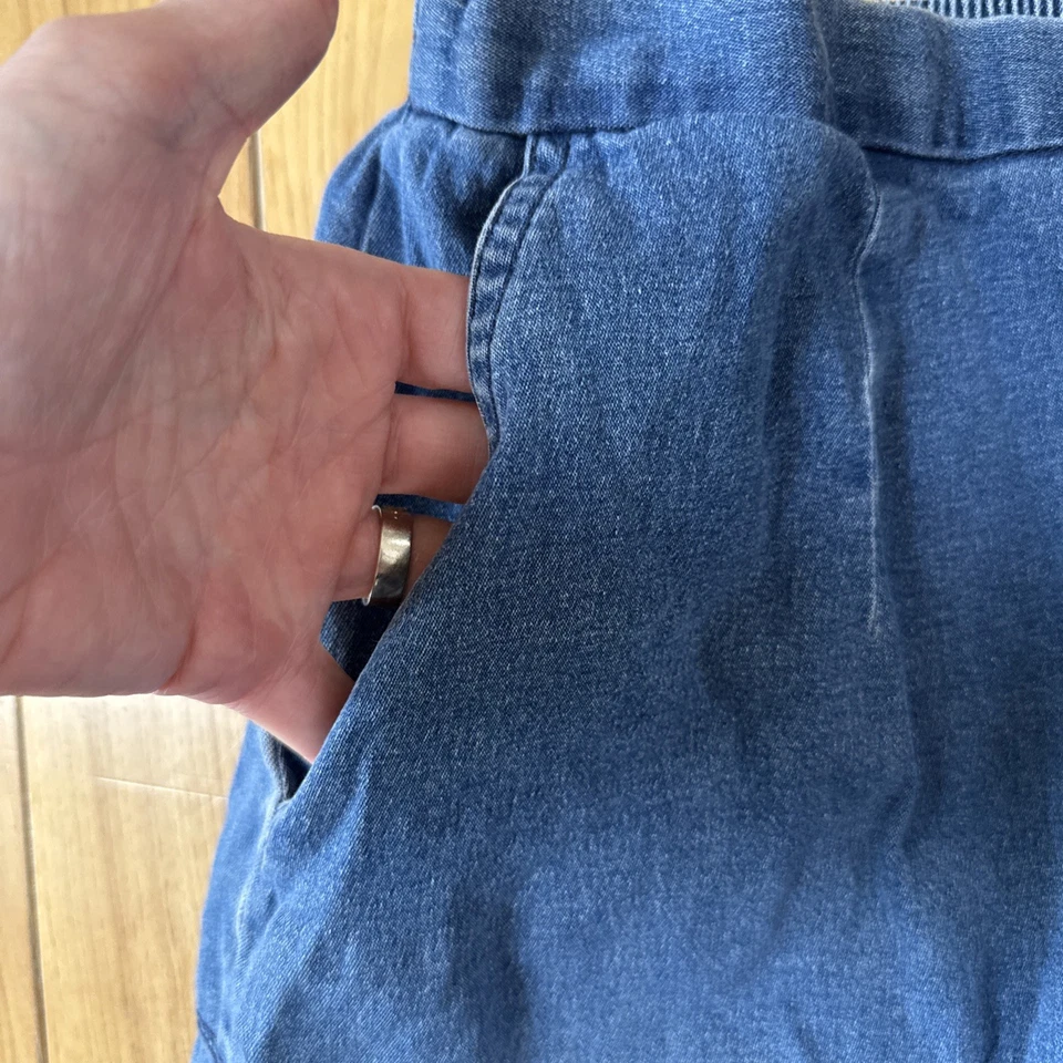 De Colección Alfred Dunner Mujer Falda Vaquera Talla 16 Cintura Elástica Bolsillos Vaquera Boho Foto 3 de 4