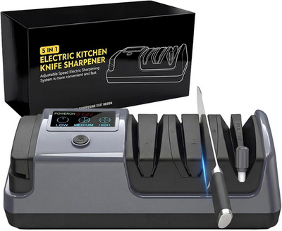 5-in-1 Electric Knife Sharpener for All Knives   Diamond Abrasive Sharpener with