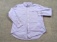 Ralph Lauren Shirt Mens 16.5-34/35 Blue Button Long Sleeve Check Classic Fit