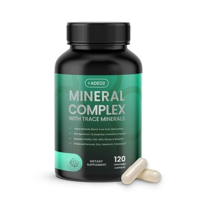 ADEO2 52 Trace Minerals Complex Organic Multi Mineral Supplement Vegan Non GMO