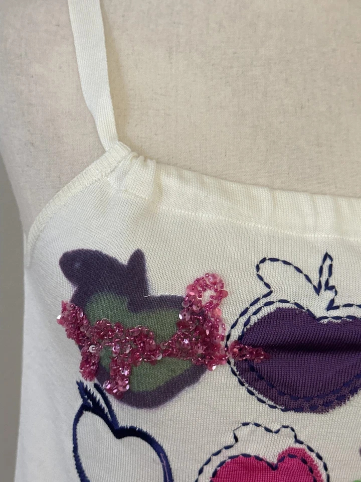 Женская майка Iceberg ICE B размер S вязаная вышитая бисером камзол шелковая смесь - Изображение 3 из 4