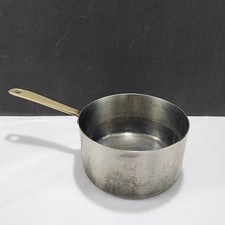 Vintage Paul Revere Ware 1801 USA 1 Qt Stainless Saucepan Brass Handle 5.25"