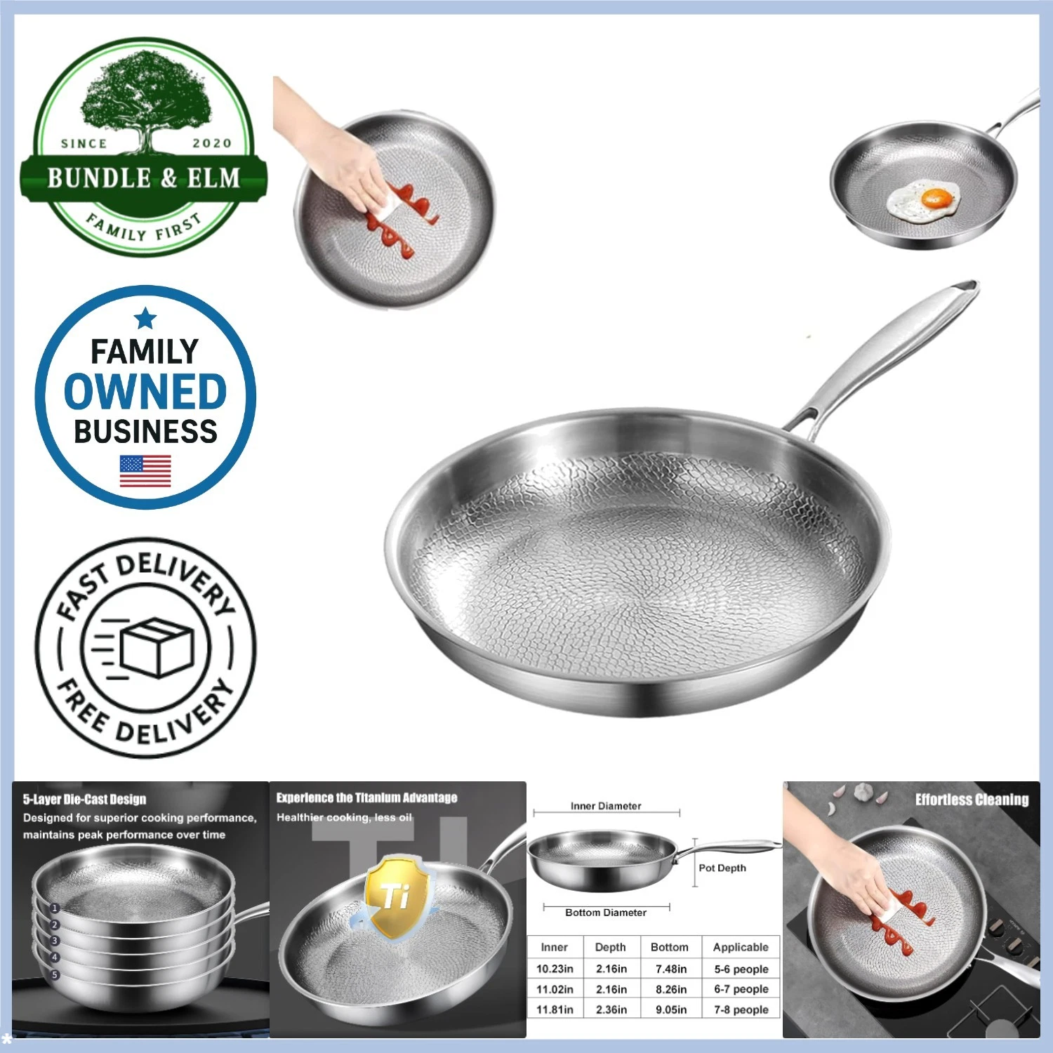 Titanium Hammered Pan Pro, 2025 Ultra-Durable Scratch-Resistant Pan
Opens in a new window or tab
