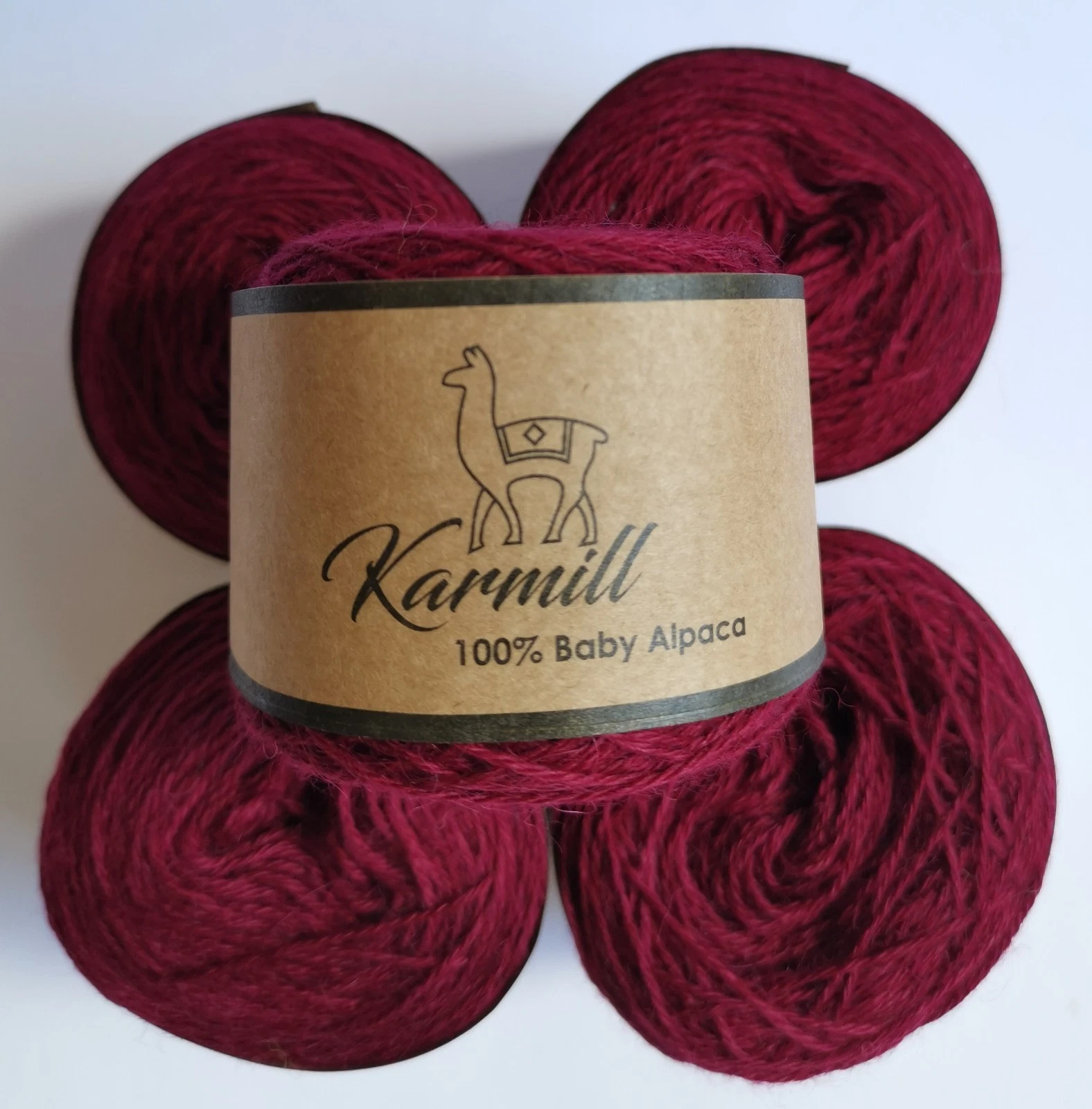 Alpaca Wool Skeins 100% Baby Alpaca Yarn Sport Weight Lot-5 Skeins Cherry BA6175 - product detail image 4